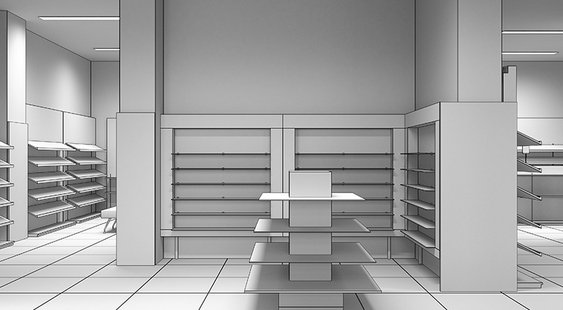 Traditional vs modern store aisle
